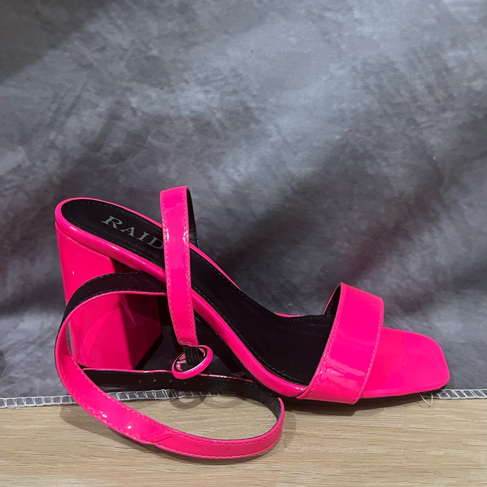RAID London Pink Block Heel Sandals